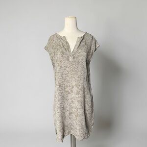 CLOTH & STONE - Neutral Abstract Print Shift Dress Cap Sleeve Tunic Dress Sz XS